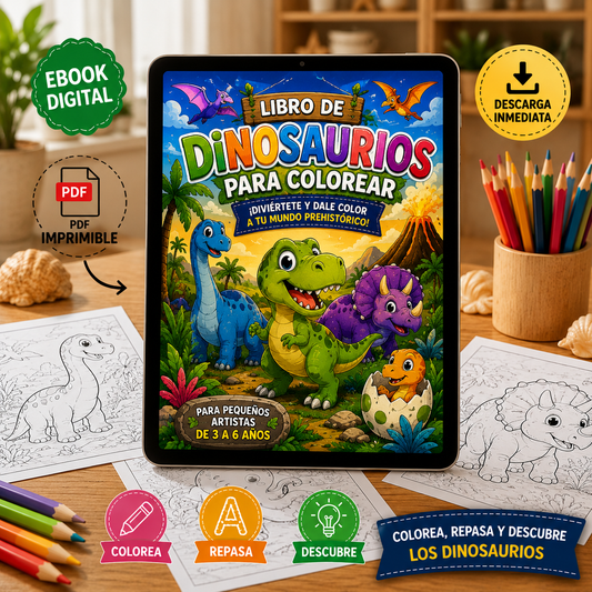 Libro de Dinosaurios para colorear (Ebook)