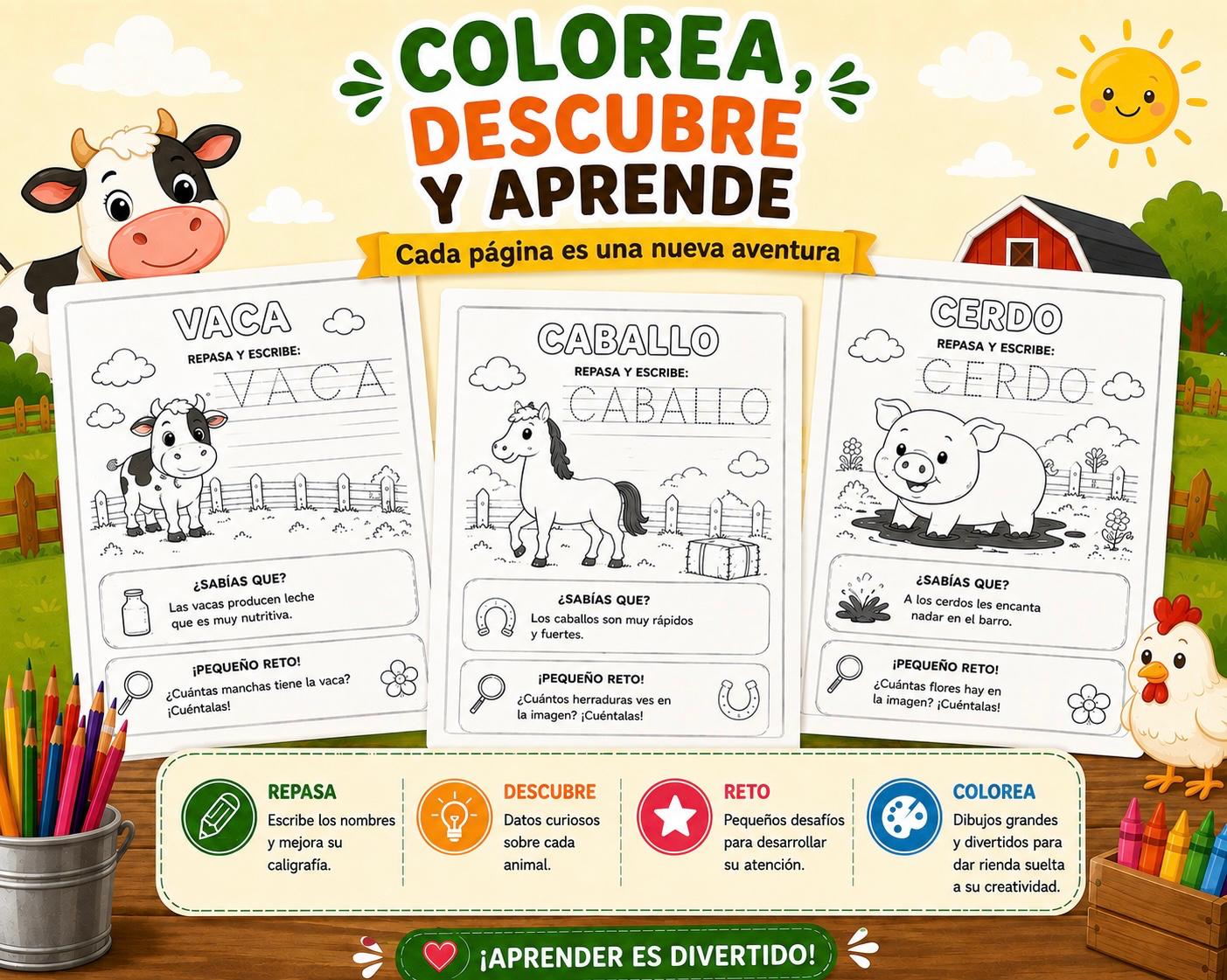 🐮 Mi Primer Libro: Animales de la Granja (Ebook)