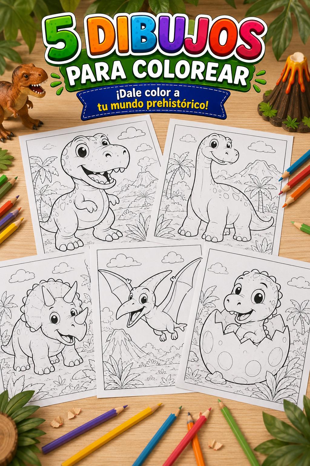 Libro de Dinosaurios para colorear (Ebook)