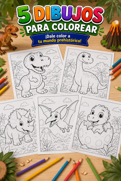 Libro de Dinosaurios para colorear (Ebook)